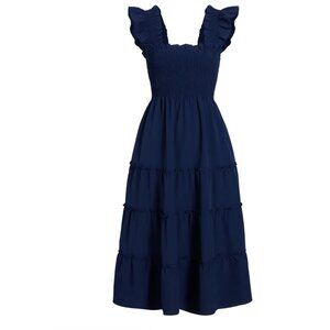 Hill House Ellie Nap Dress Wrinkle Resistant Navy Crepe XS